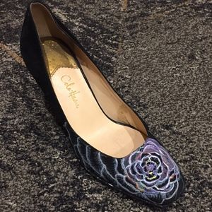 Custom painted Cole Haan black heels